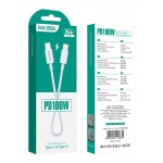 KAKUSIGA καλώδιο USB-C σε USB-C KSC-653, 100W, 480Mbps, 25cm, λευκό - Image 3