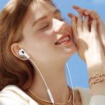 KAKUSIGA earphones με μικρόφωνο KSC-727, USB-C σύνδεση, 14.2mm, 1.2m, λευκά - Image 2