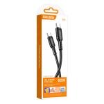 KAKUSIGA καλώδιο USB-C σε USB-C KSC-984, σιλικόνης, 60W, 480Mbps, 1m, μαύρο - Image 3