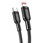 KAKUSIGA καλώδιο Lightning σε USB-C KSC-984, σιλικόνης, 27W, 480Mbps, 1m, μαύρο