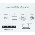 TP-LINK Desktop Switch LS108G, 8-port 10/100/1000Mbps, Ver. 1.0 - Image 5