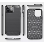 POWERTECH θήκη Carbon MOB-1929 για iPhone 15 Pro, μαύρη - Image 2