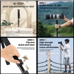 FOTOPRO μονόποδο φωτογράφισης N-155, πτυσσόμενο έως 155cm, έως 2kg, μαύρο - Image 3