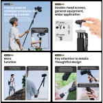 FOTOPRO μονόποδο φωτογράφισης N-155, πτυσσόμενο έως 155cm, έως 2kg, μαύρο - Image 4