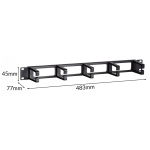 POWERTECH cable management NETW-0031 για rack 19"/1U, 5x γάντζοι, μαύρο - Image 2