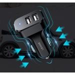 USAMS φορτιστής αυτοκινήτου C13 & καλώδιο Micro USB, 2x USB, 2.1A, μαύρο - Image 2