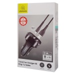 USAMS φορτιστής αυτοκινήτου C13 & καλώδιο Micro USB, 2x USB, 2.1A, μαύρο - Image 4