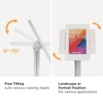 BRATECK επιτραπέζια βάση tablet PAD34-03, αντικλεπτική, 9.7-11", λευκή - Image 5