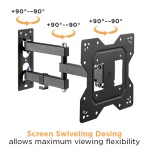 POWERTECH επιτοίχια βάση τηλεόρασης PT-1129, 23-43", έως 30kg, full motion - Image 3