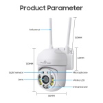 POWERTECH smart κάμερα PT-1144, 2MP, Wi-Fi, PTZ, IP65 - Image 5
