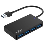 POWERTECH USB hub PT-1145, 4x θυρών, 5Gbps, USB σύνδεση, μαύρο