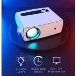 POWERTECH LED βιντεοπροβολέας PT-1158, ηχείο, 1080p, 210 ANSI lm, λευκός - Image 2