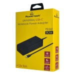 POWERTECH φορτιστής laptop PT-1256 με 12 βύσματα, USB-C PD, 90W, μαύρος - Image 3