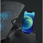 POWERTECH βάση & ψύξη laptop PT-1346, έως 15.6", 2x 125mm LED fan, μαύρη - Image 3