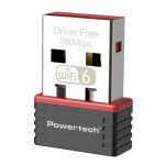 POWERTECH ασύρματος USB αντάπτορας δικτύου PT-1383, 300Mbps WiFi 6