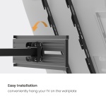 POWERTECH επιτοίχια βάση τηλεόρασης PT-1389, 37-80", έως 40kg, full motion - Image 2