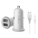 POWERTECH φορτιστής αυτοκινήτου PT-772, καλώδιο micro USB, 2x USB, 3.4A