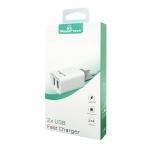 POWERTECH φορτιστής τοίχου PT-778, 2x USB, 2.1A, λευκός - Image 2