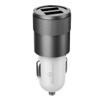 POWERTECH φορτιστής αυτοκινήτου PT-798, 2x USB, 2.1A, γκρι - Image 3