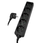 POWERTECH πολύπριζο PT-872, 5x schuko, 16A, 3m, μαύρο