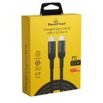 POWERTECH καλώδιο USB-C PTR-0135, PD 60W, 10Gbps, copper, 1m, μαύρο - Image 2
