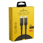 POWERTECH καλώδιο USB-C PTR-0136, PD 100W, 20Gbps, copper, 1m, μαύρο - Image 2