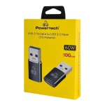 POWERTECH αντάπτορας USB 3.0 σε USB-C PTR-0147, 10 Gbps, 60W, γκρι - Image 2