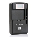 POWERTECH φορτιστής μπαταρίας κινητών QC64 με οθόνη, USB, μαύρος