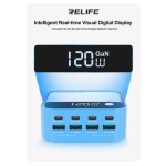 RELIFE σταθμός φόρτισης Q2, 4x USB-C & 4x USB, 120W, GaN, μπλε - Image 3