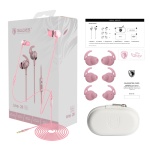 SADES gaming earphones Wings 20 με μικρόφωνο, 3.5mm, Φ12mm, 1.2m, ροζ - Image 5
