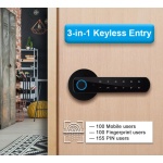 SECUKEY ηλεκτροπύρος D100-BT, συνδυασμού & fingerprint, μαύρος - Image 2