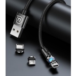USAMS καλώδιο USB σε lightning US-SJ472, μαγνητικό, 2.1A, 1m, μαύρο - Image 3