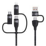 USAMS καλώδιο USB/USB-C σε 3 in 1 US-SJ646, PD 100W, 2m, μαύρο