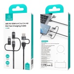 USAMS καλώδιο USB/USB-C σε 3 in 1 US-SJ646, PD 100W, 2m, μαύρο - Image 3