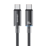 USAMS καλώδιο USB-C σε USB-C US-SJ660, 100W, 480Mbps, 1.2m, μαύρο