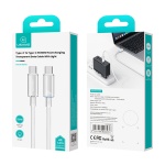 USAMS καλώδιο USB-C σε USB-C US-SJ660, 100W, 480Mbps, 1.2m, λευκό - Image 3