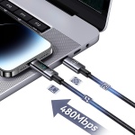 USAMS καλώδιο Lightning σε USB-C US-SJ672, 30W, 480Mbps, 1.2m, μαύρο - Image 3