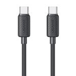 USAMS καλώδιο USB-C σε USB-C US-SJ691, 60W, 480Mbps, 1m, μαύρο