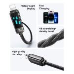 USAMS καλώδιο Lightning σε USB-C SJ743, 30W, 480Mbps, 1.2m, μαύρο - Image 2