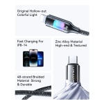 USAMS καλώδιο Lightning σε USB-C SJ749, 30W, 480Mbps, 1.2m, λευκό - Image 2