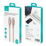 USAMS καλώδιο USB-C SJ751, 240W, 480Mbps, 1.2m, μπεζ - Image 3