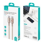 USAMS καλώδιο USB-C SJ752, 60W, 480Mbps, 1.2m, μπεζ - Image 3