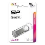 SILICON POWER USB Flash Drive Firma F80, 16GB, USB 2.0, ασημί - Image 3
