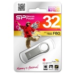 SILICON POWER USB Flash Drive Firma F80, 32GB, USB 2.0, ασημί - Image 2