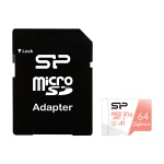 SILICON POWER κάρτα μνήμης microSDXC Superior, 64GB, C10 UHS-I U3 A1 V30