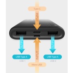 SILICON POWER power bank GP15, 10000mAh, 2x USB output, 2.1A, μαύρο - Image 3