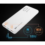 SILICON POWER power bank QP15, 10000mAh, 2x USB & USB Type-C, 3A, λευκό - Image 2