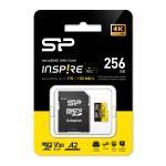 SILICON POWER κάρτα μνήμης microSDXC Inspire, 256GB, UHS-I U3 A1 V30 - Image 2