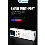 SUNSHINE σταθμός φόρτισης SS-309WD, 8x USB 8A, wireless 10W, λευκός - Image 2
