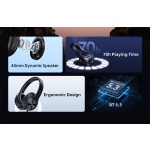 USAMS headphones YH21, ασύρματα & ενσύρματα, Φ40mm, 500mAh, μαύρα - Image 2